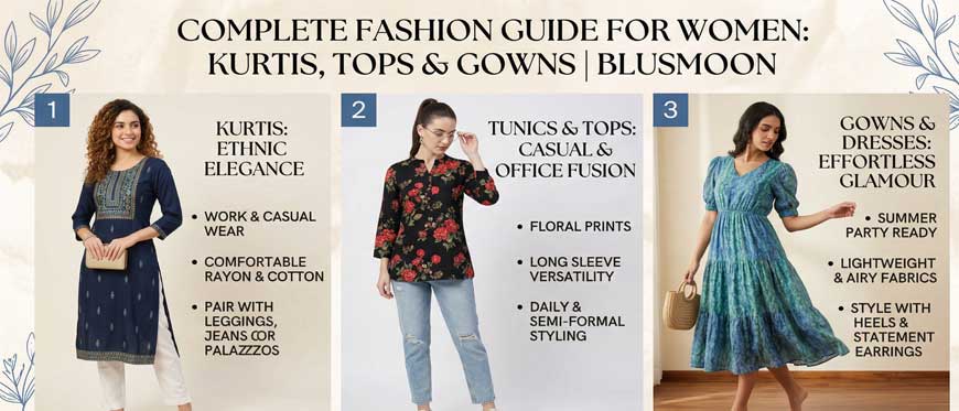 Complete Fashion Guide for Women: Kurtis, Tops & Gowns | Blusmoon