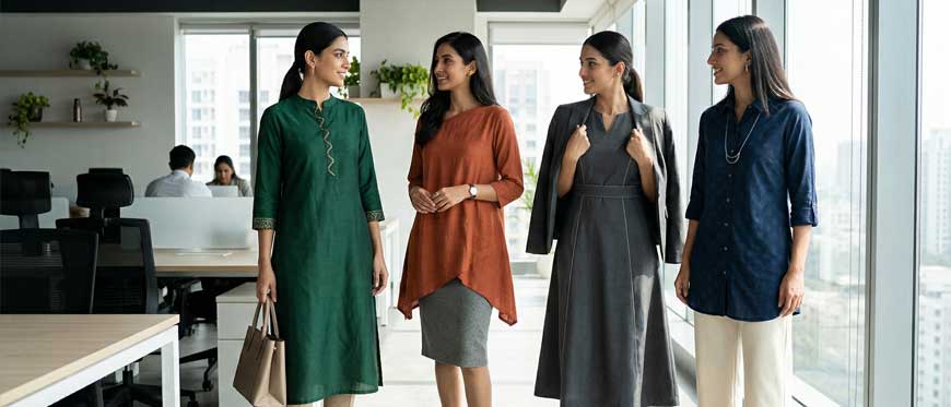 Chic Work & Office Wear for Women | Kurtis, Tops & Gowns by Blusmoon