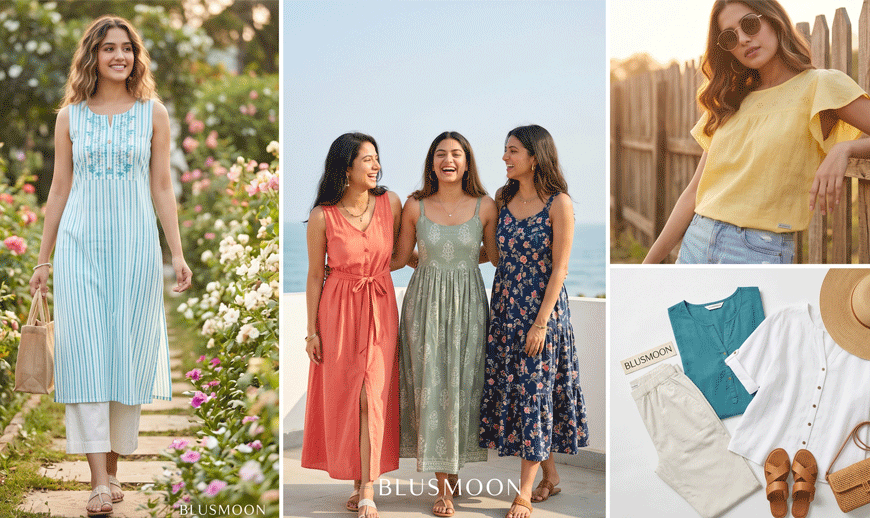 Ultimate Summer Fashion Guide for Women: Stylish Kurtis, Tops & Gowns by Blusmoon